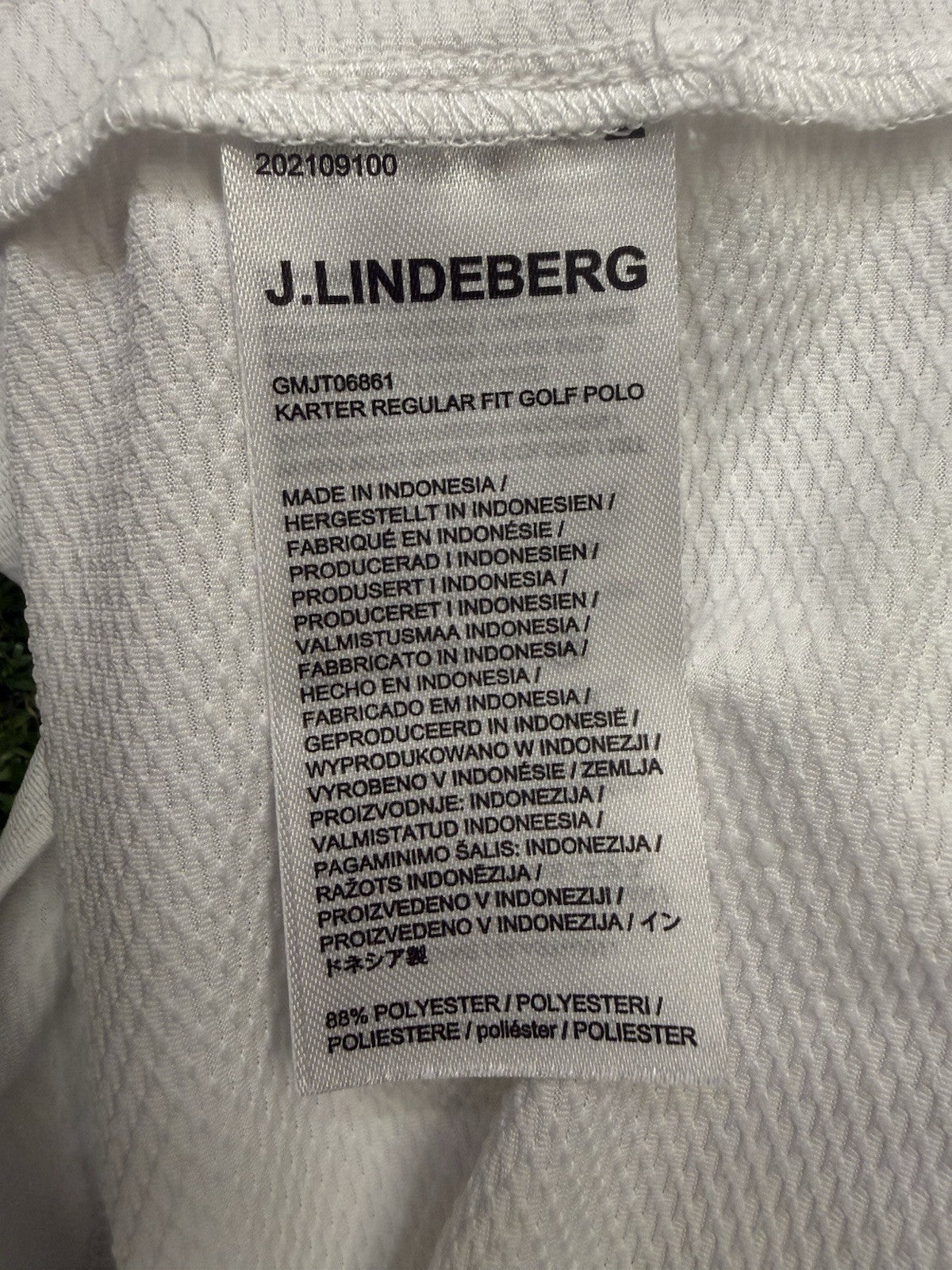 J.Lindeberg Karter Men’s Golf Polo Wynn Golf Club | Medium | White Performance
