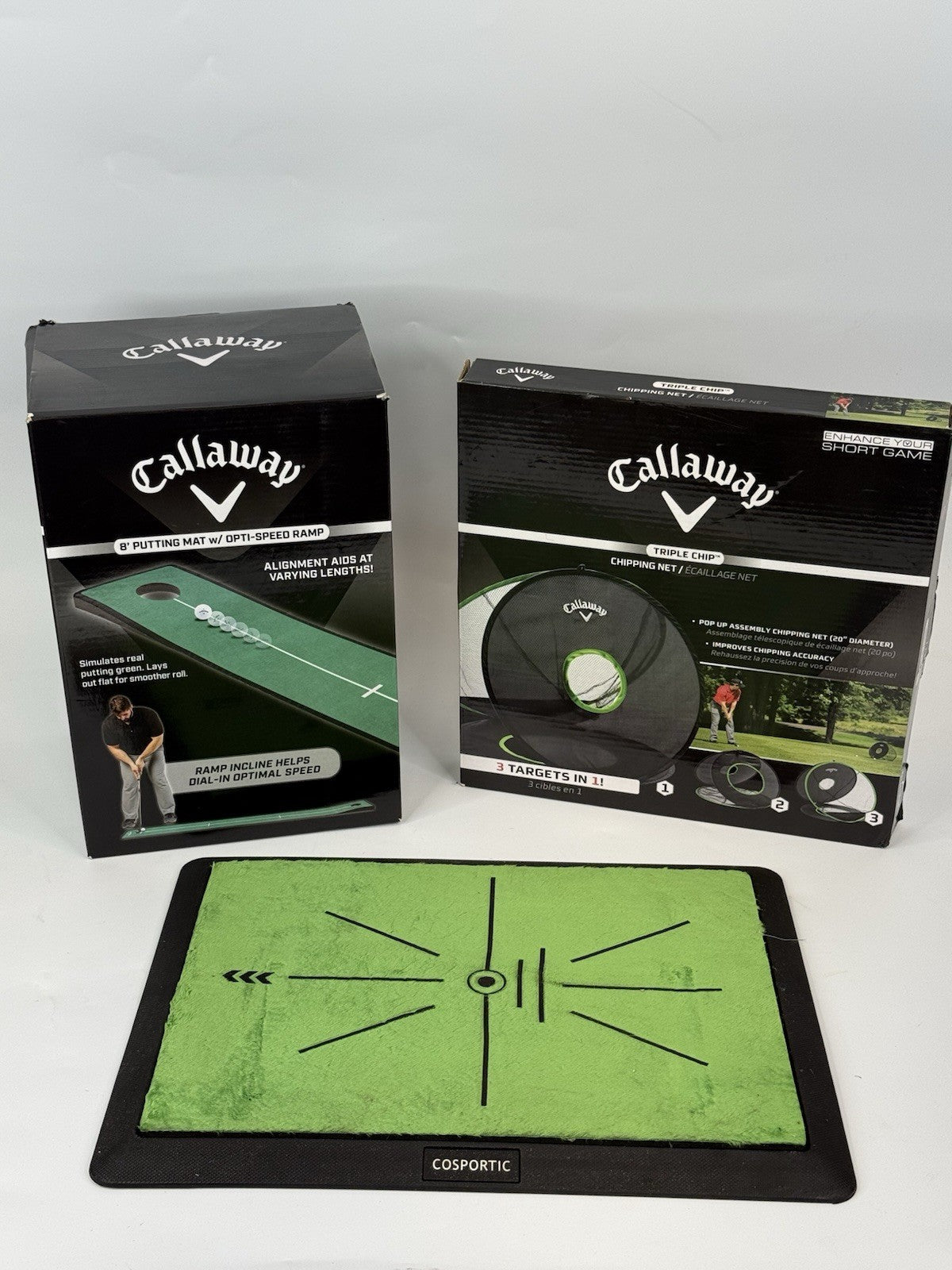 Callaway Putting Practice Set | 8’ Mat + Chip Net + Strike Trainer | NEW